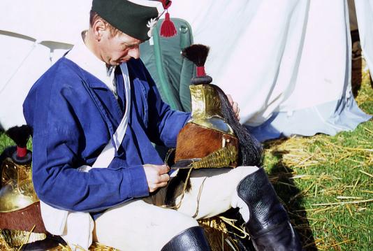 Le maréchal des logis La plume en tenue d'écurie