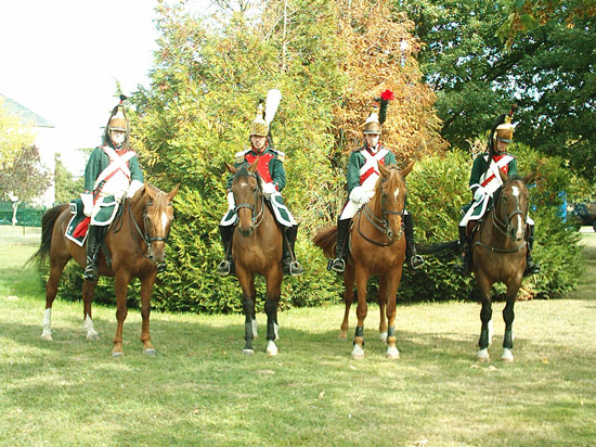 Avec les chevaux de l'cole de cavalerie de Saumur
